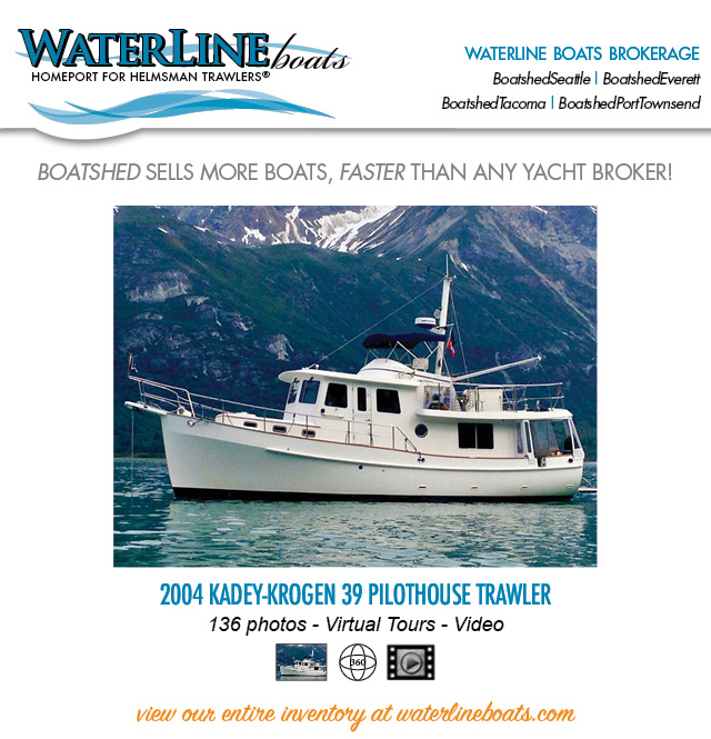 Waterline Boats / Boatshed Everett Recently Listed - Kadey-Krogen 39 Pilothouse Trawler For Sale!