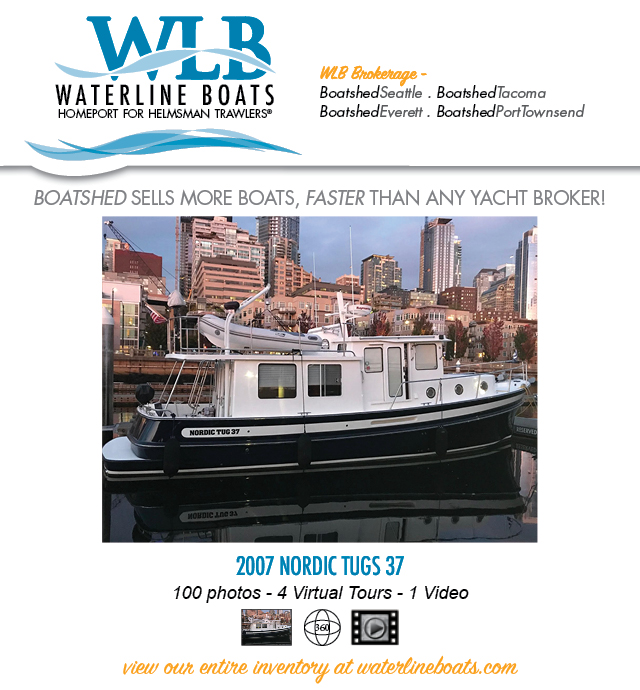 Nordic Tugs 37 Just Listed For Sale by Waterline Boats / Boatshed Everett
