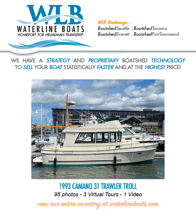 Camano 31 Trawler Troll Recently Listed For Sale by Waterline Boats / Boatshed Everett