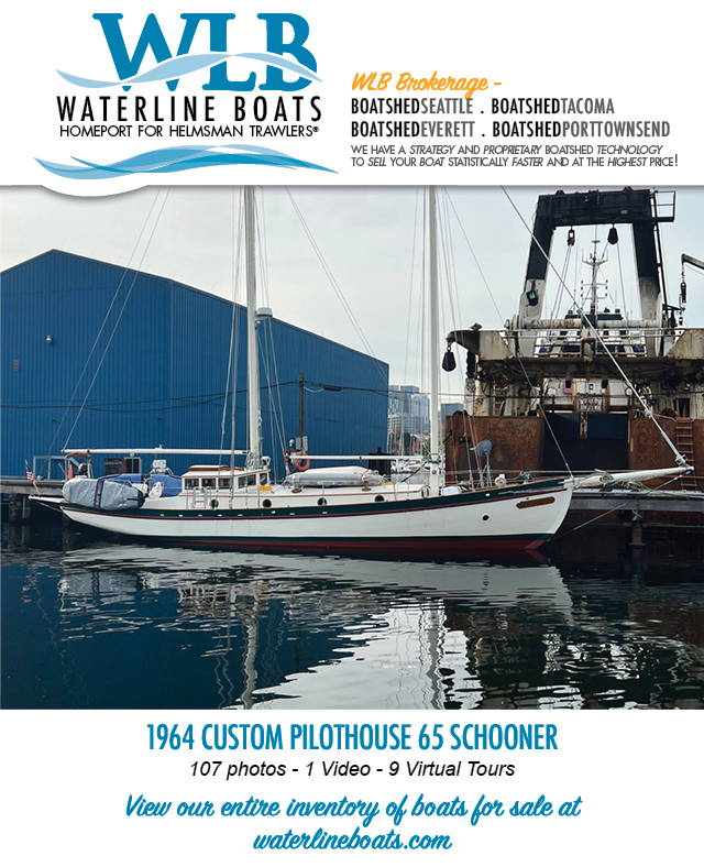 Custom 65 Pilothouse Schooner For Sale by Waterline Boats / Boatshed Seattle